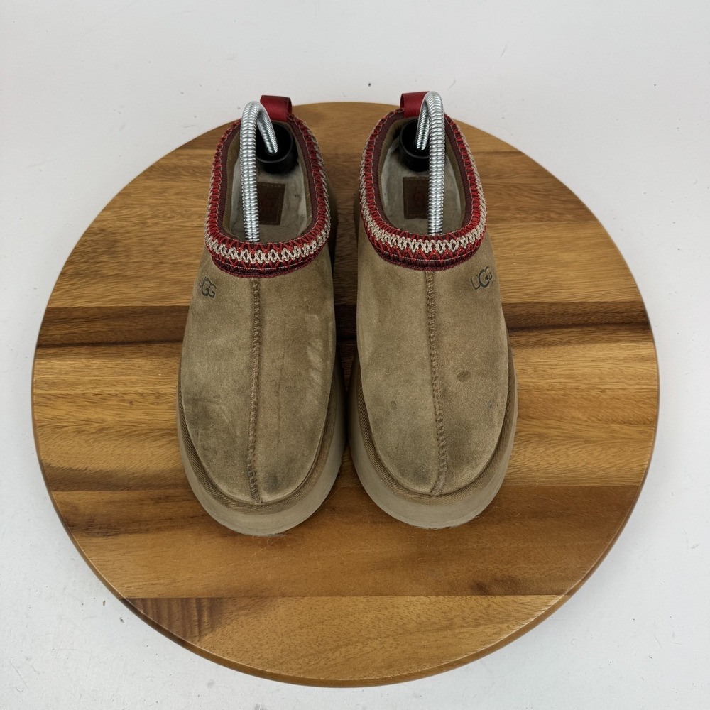 Womens‎ Ugg Tazz II Chestnut Suede Sheepskin Lining Platform Slippers Size 9 M - Picture 4 of 8